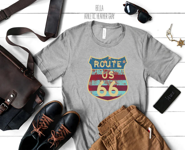 Route 66 Flag Vintage Distressed