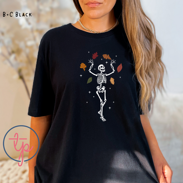 Dancing Skeleton with Leaves