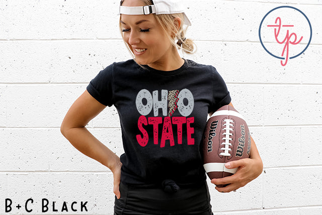 Ohio State with Leopard Lightning Bolt