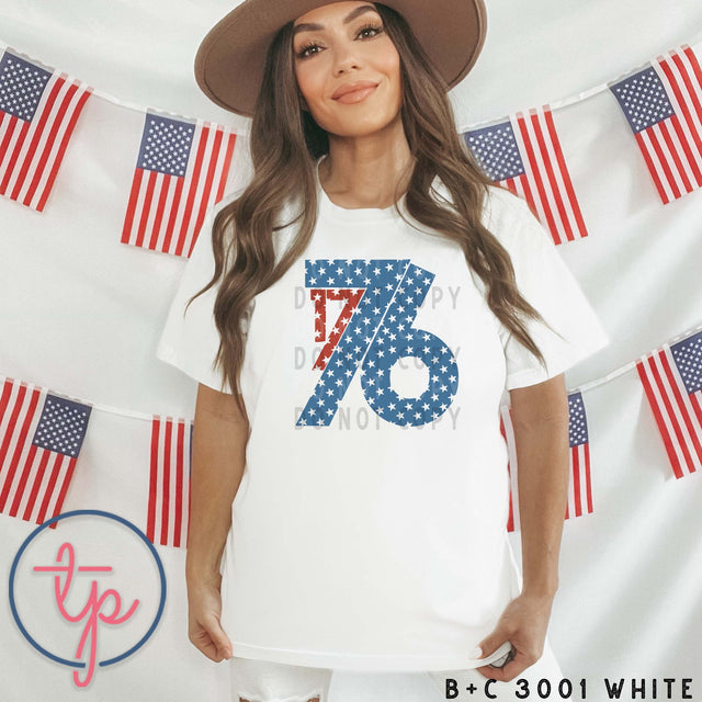 1776 Blue and Red - Transparent Stars