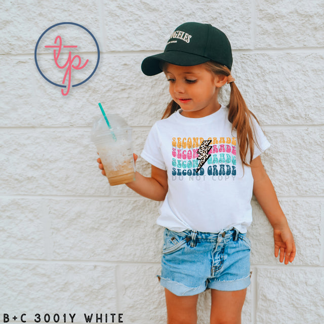 First Grade Through Fifth Grade Retro Wavy Leopard Bolt