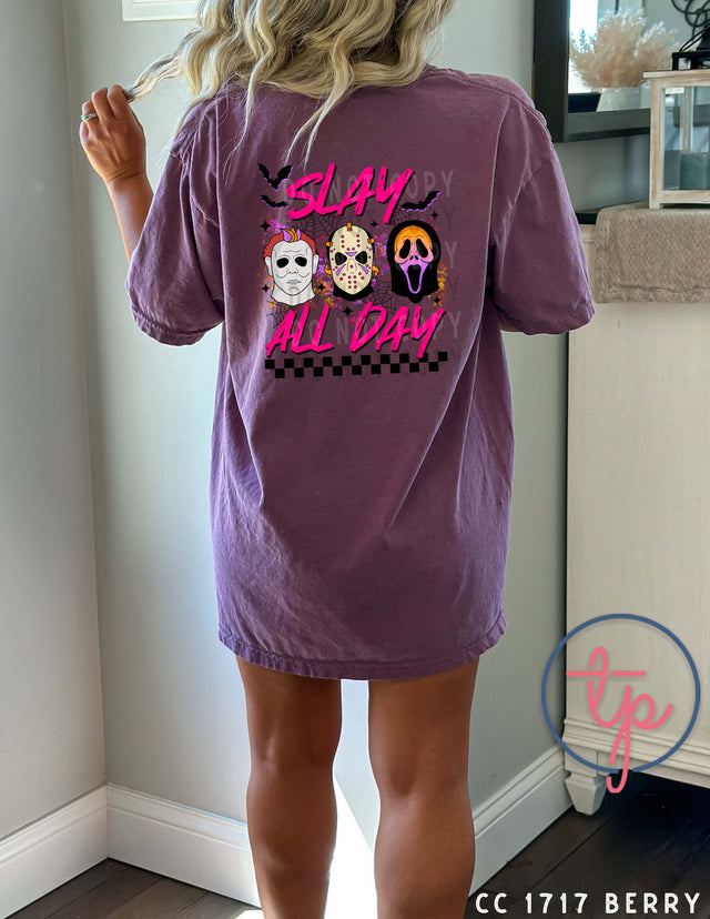 Slay All Day Neon Horror