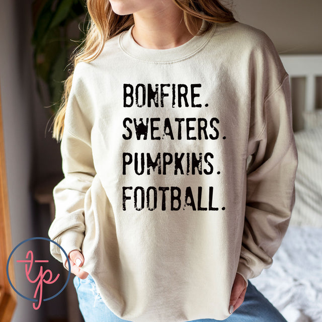 Bonfire Sweaters Pumpkins Football