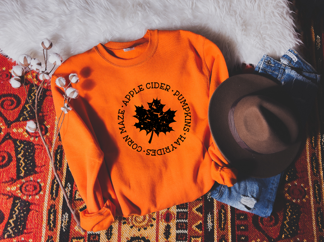 Fall Circle Maple Leaf