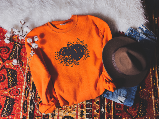 Gray Pumpkin with Floral