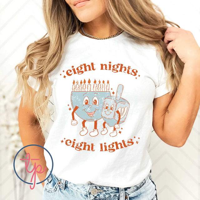 Eight Nights Eights Lights Distressed