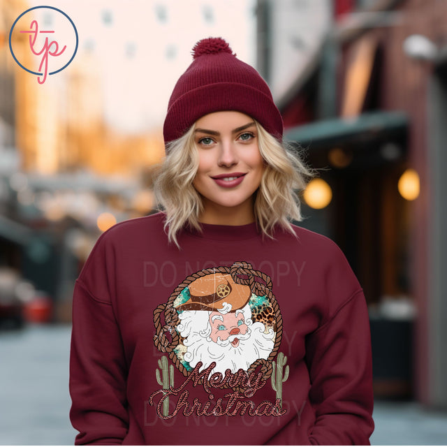Western Santa Merry Christmas