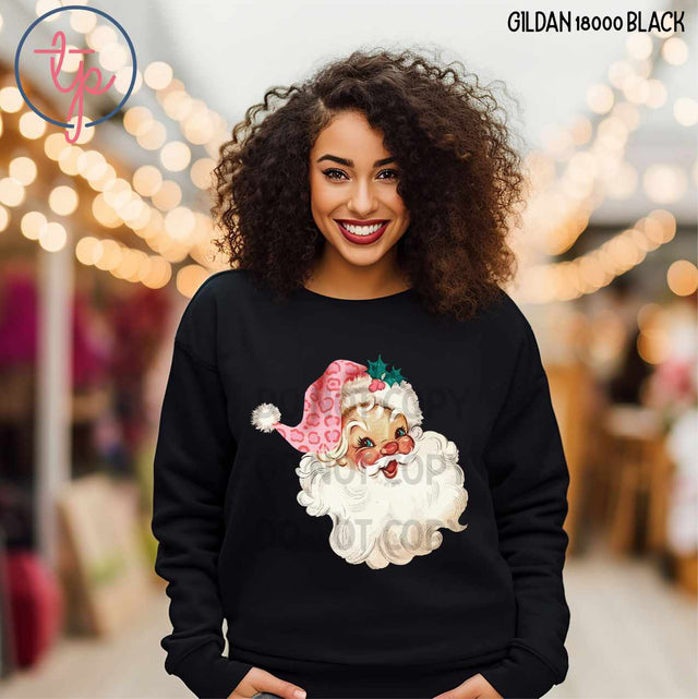 Pink Leopard Santa