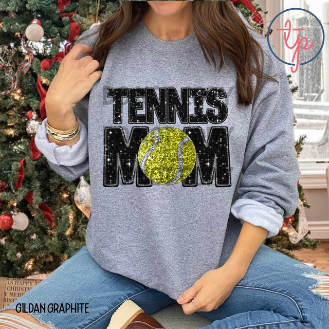 Tennis Mom Faux Sequin