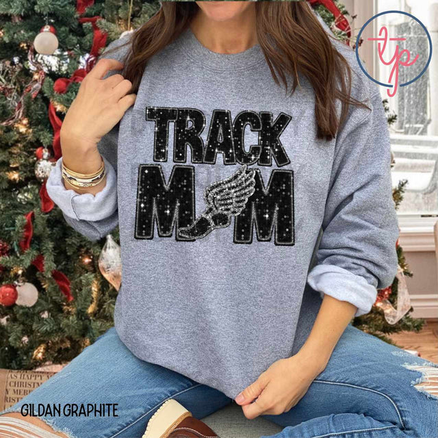 Track Mom Faux Sequin