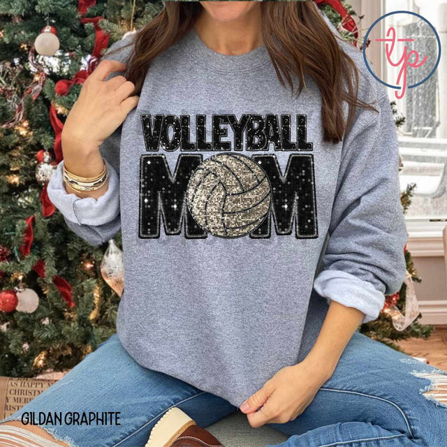 Volleyball Mom Faux Sequin
