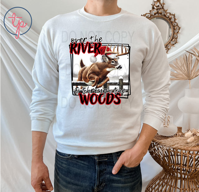 Over The River Deer Christmas