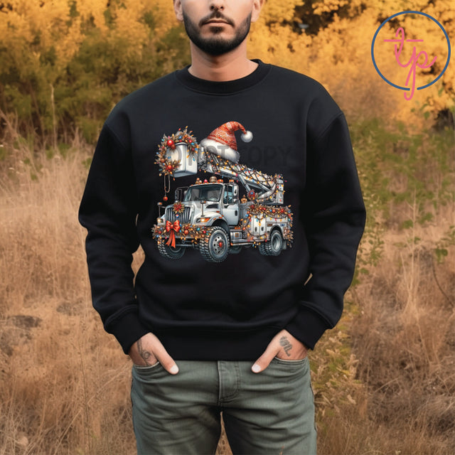 Blue Collar Christmas Bucket Truck