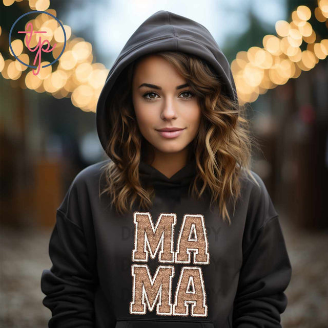 Mama Gold Silver Faux Sequin