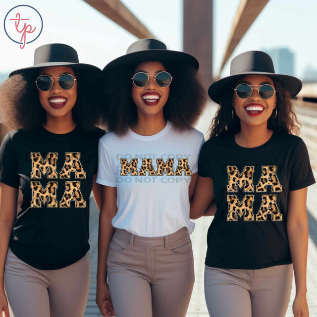 Leopard Mama Faux Patch Straight or Stack