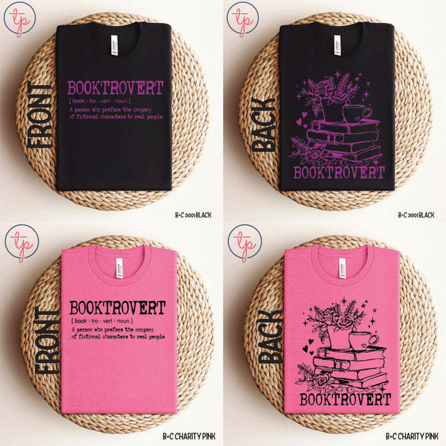Booktrovert Black or Purple Front or Back