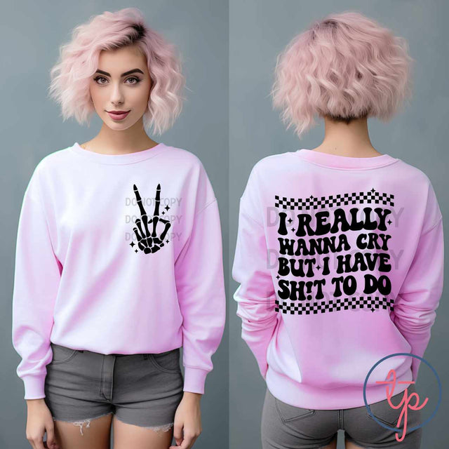 I Want to Cry But Black or White Pocket or Back