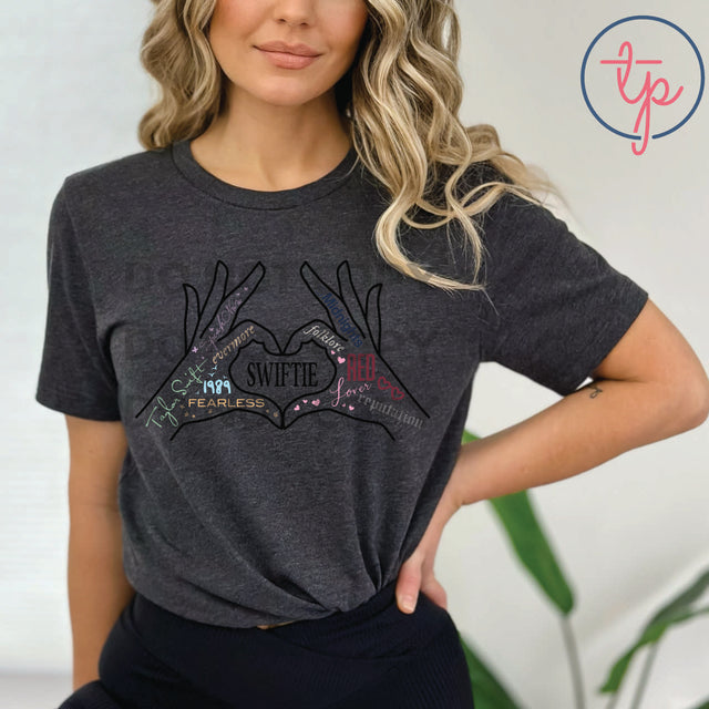 Swiftie Heart Hands Black