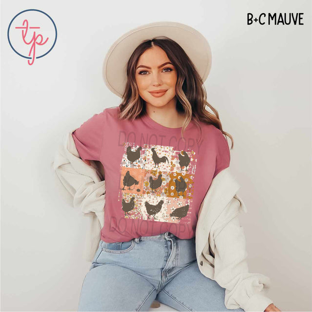 Floral Chicken Collage