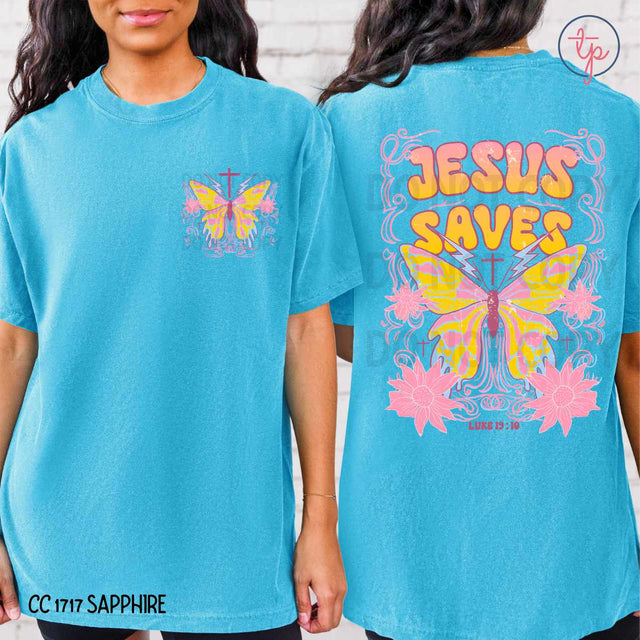 Jesus Saves Butterly Pocket or Back