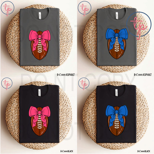 Football Bows Blue or Pink KPI