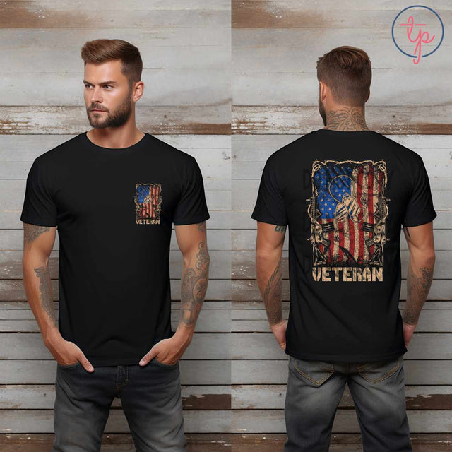 Vintage Grunge Veteran Flag