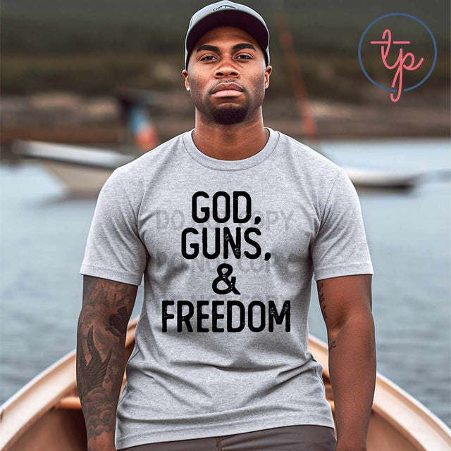 God Guns and Freedom Black or White