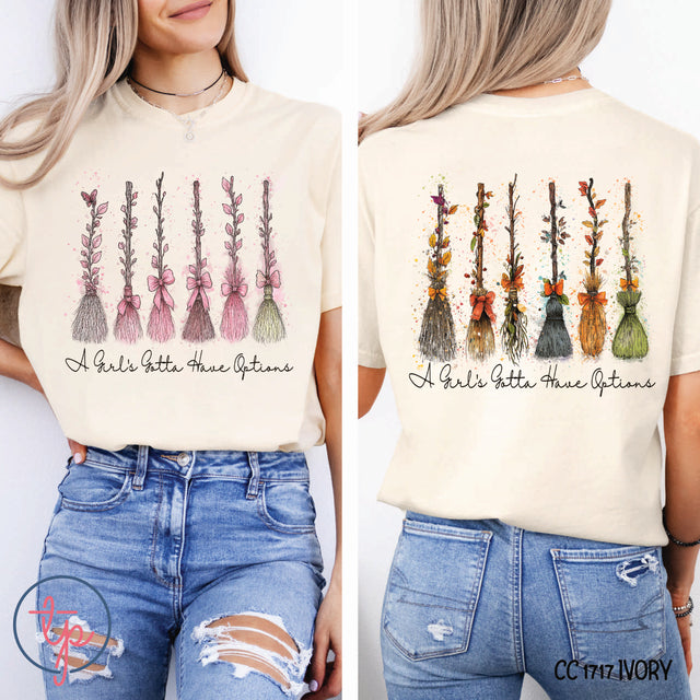 A Girls Gotta Have Options Brooms Fall Colors or Pastel