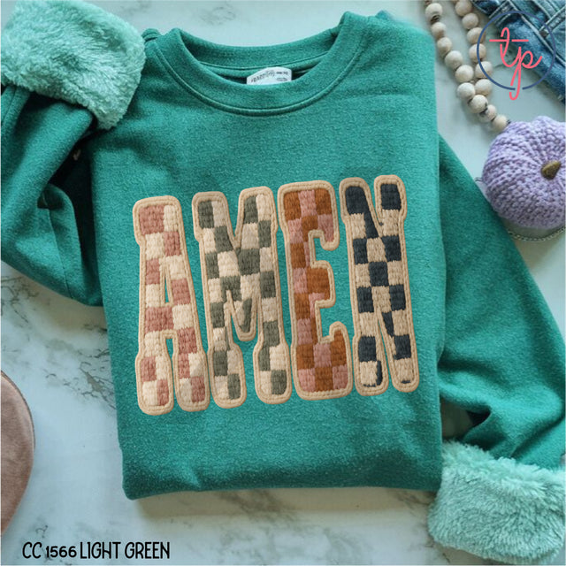 Amen Checkered Faux Yarn