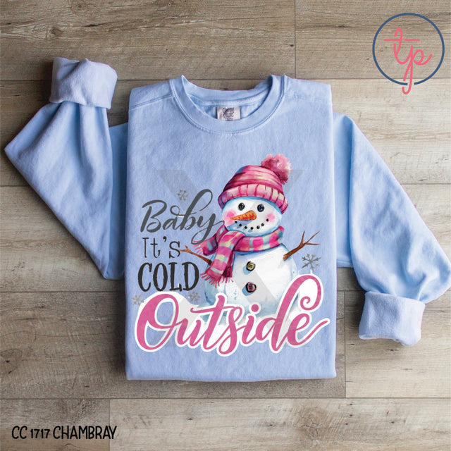 Baby It's Cold Outside Pink Snowman