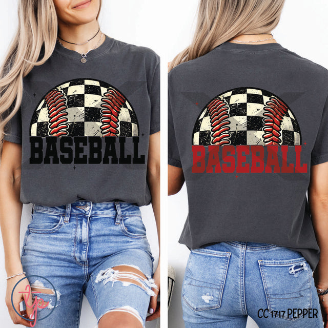 Baseball Checkered Black or Red
