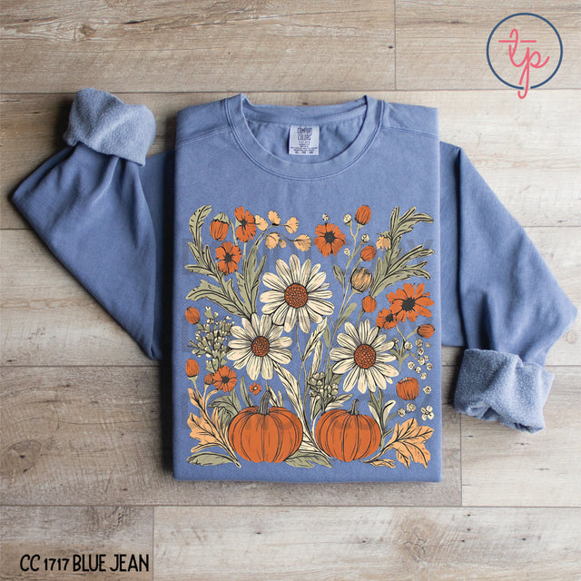 Boho Flowers Fall Pumpkin