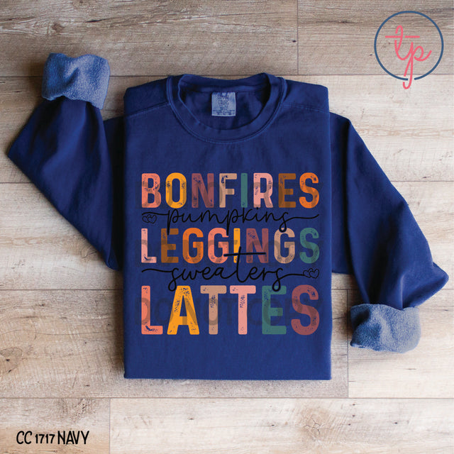 Bonfires Pumpkins Leggings Script