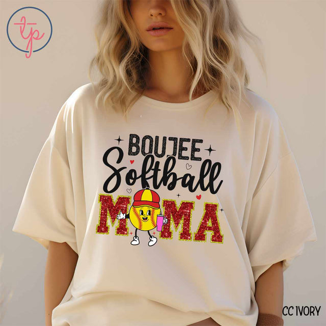 Boujee Softball Mama Glitter