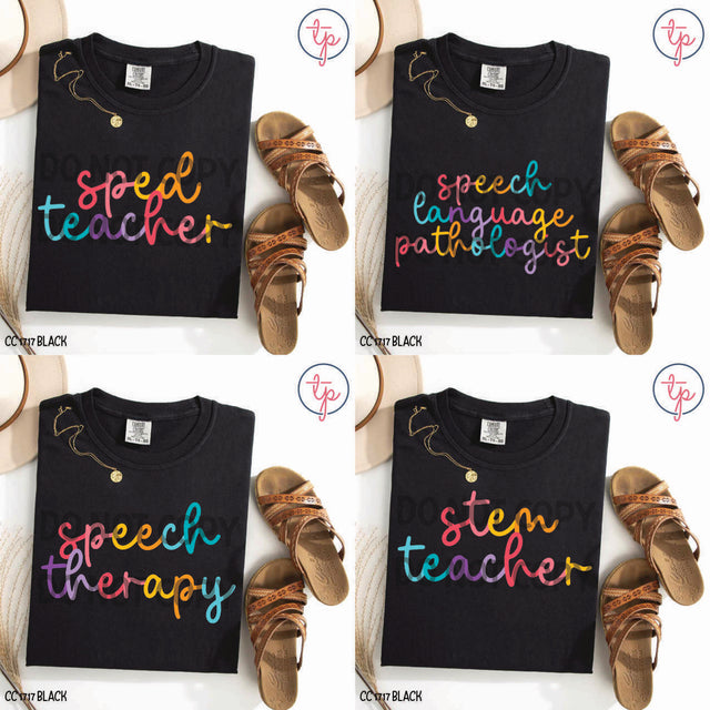 Colorful School Staff SPED Teacher, Speech Language Pathologist, Speech Therapy, STEM teacher