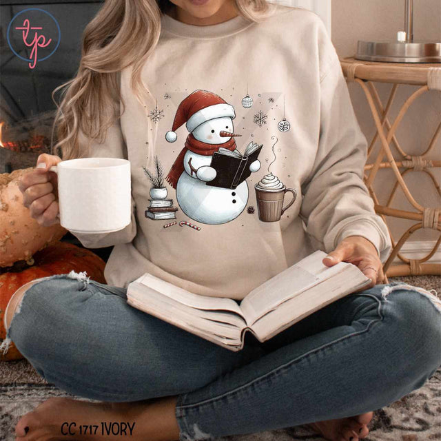 Cozy Reading Snowman