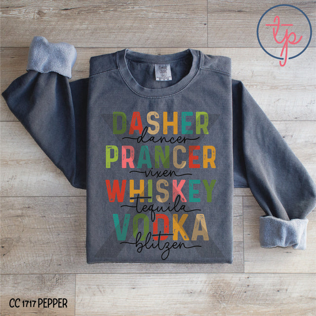 Dasher Dancer Prancer Vixen Whiskey Tequila Vodka Blitzen