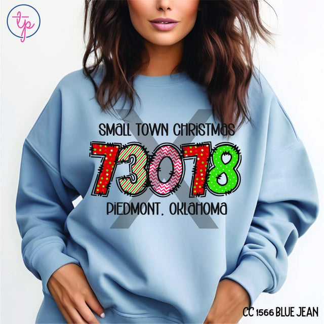 Custom Small Town Christmas Zipcode Digital