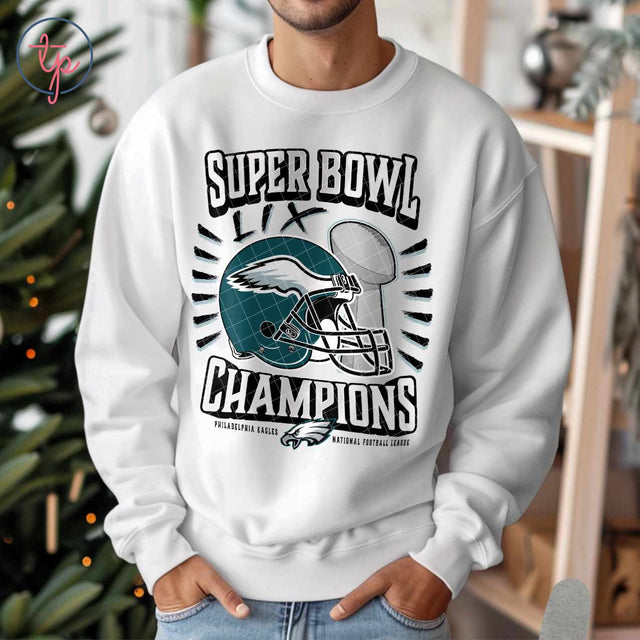 Eagles Super Bowl Champions LINES White BLACK KPI