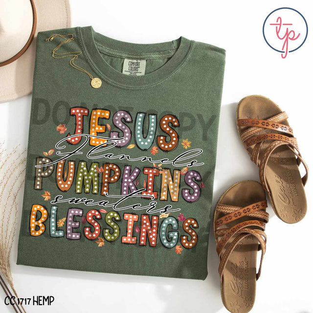 Fall Jesus Flannels Pumpkins Sweaters Blessings