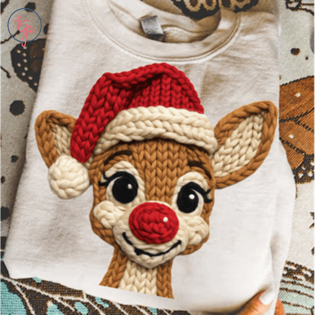 Faux Crochet Rudolph