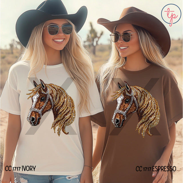 Faux Rhinestone Horse