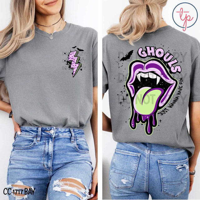 Ghouls Just Wanna Have Fun Vampire Pocket or Back