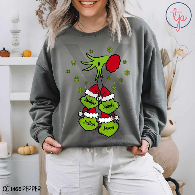 Grinch Hand with Custom Names 1-8