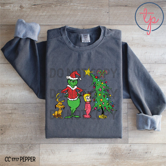 Grinch Tree Christmas Faux Glitter