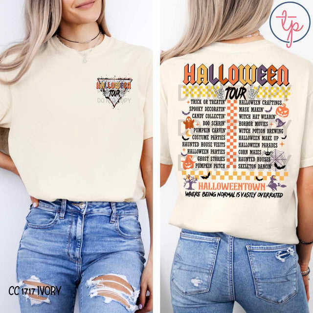 Halloween Tour Halloween Town Back Pocket Black or White