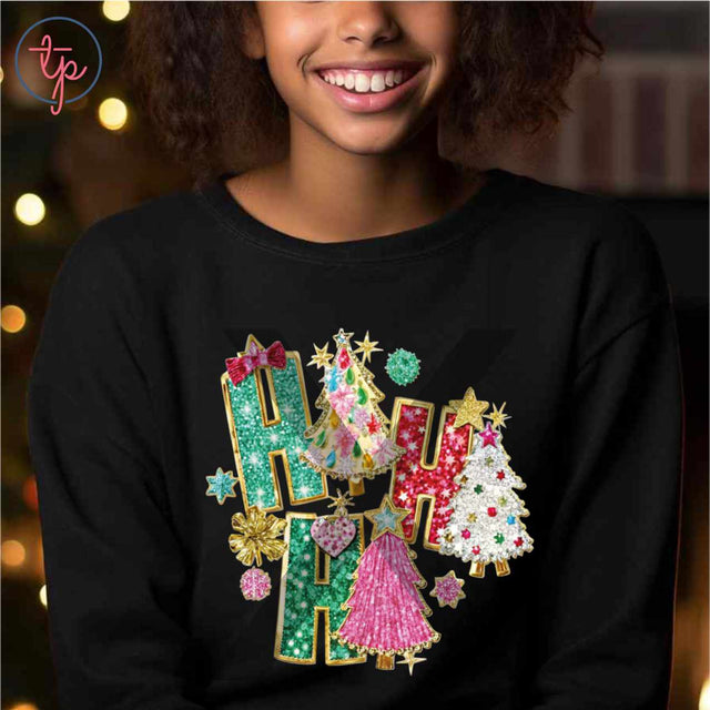 Ho Ho Ho Faux Glitter