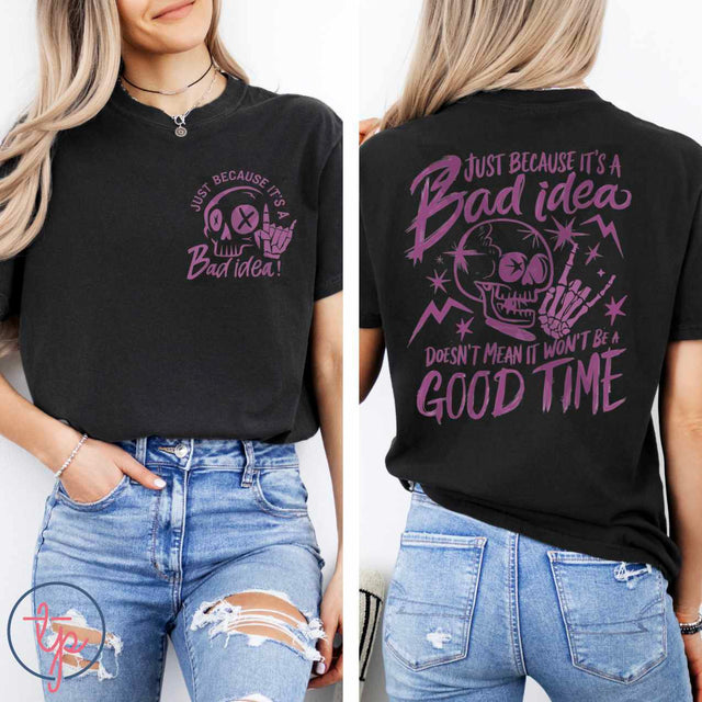 Just Because Its a Bad Idea Lilac Pocket or Back