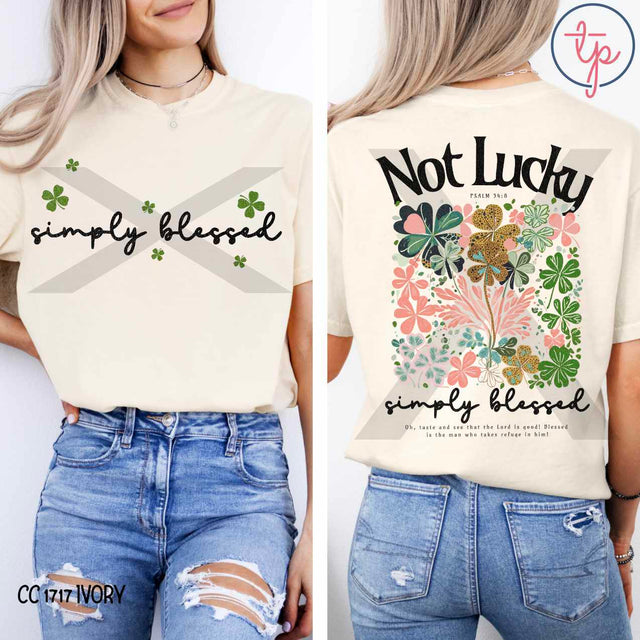 Not Lucky Simply Bless Boho Front or Back