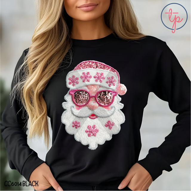 Pink Sequin Preppy Santa